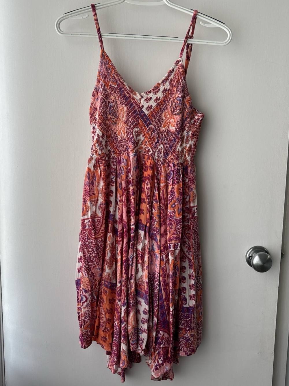 Angie Orange, Pink & Purple Paisley Midi Dress